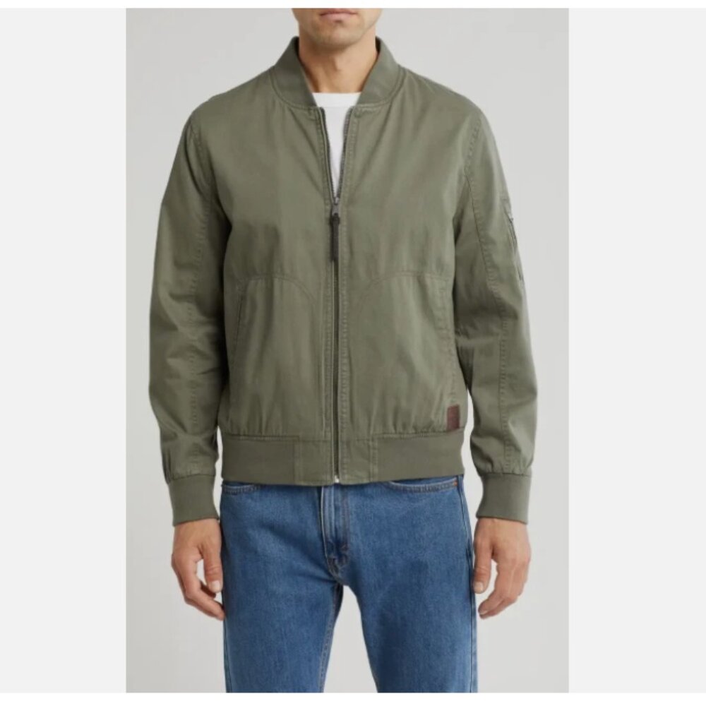 Lucky Brand Men's Bomber Jacket Full Zip Green Size M